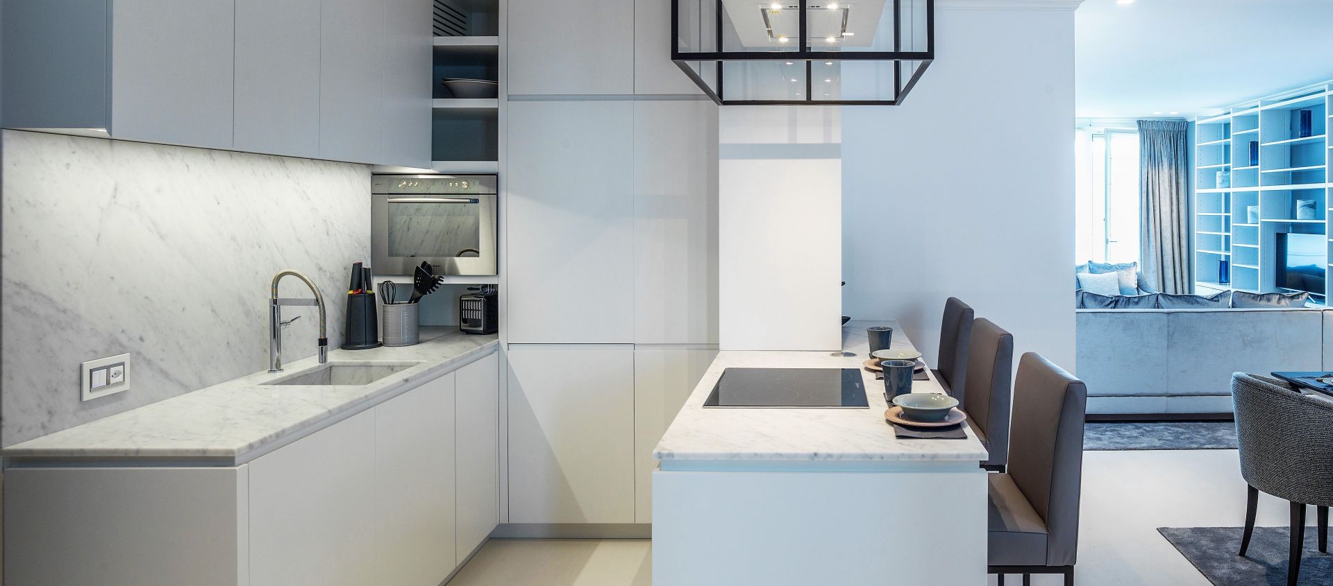 Kitchen with white from Carrara C