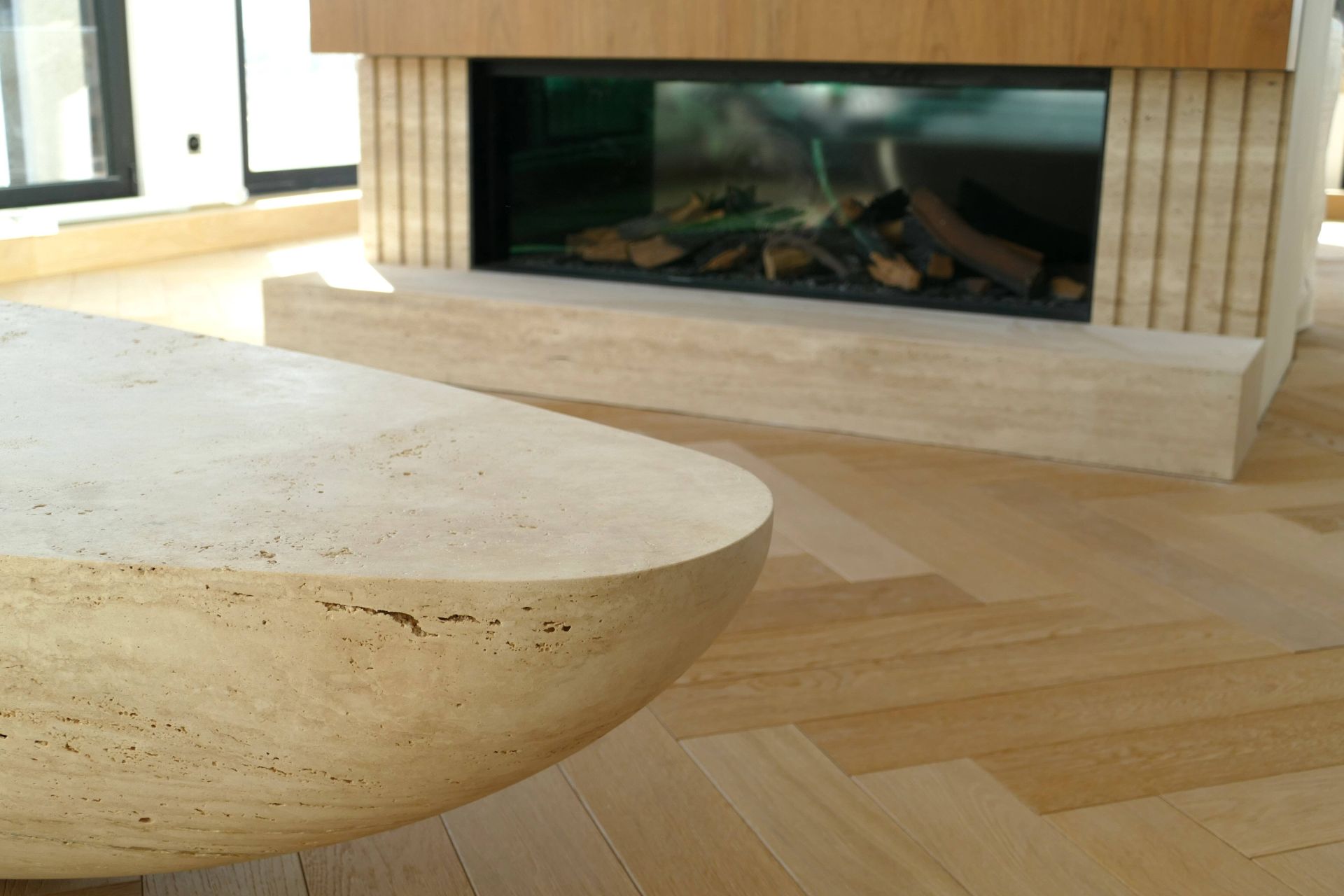 Table de salon Travertin massif