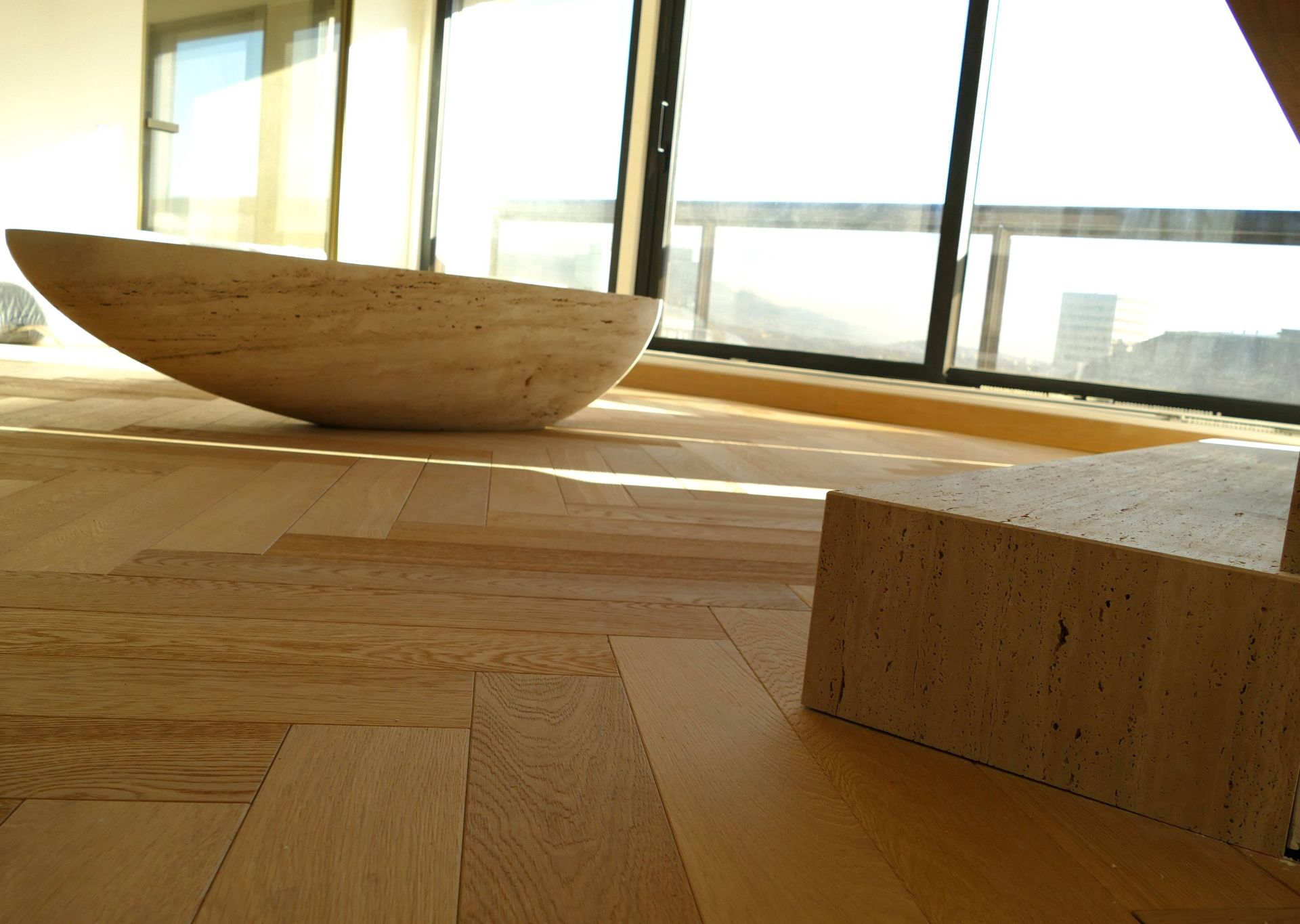 Table de salon Travertin massif