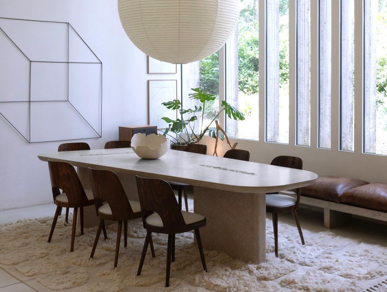 table en travertin titanium