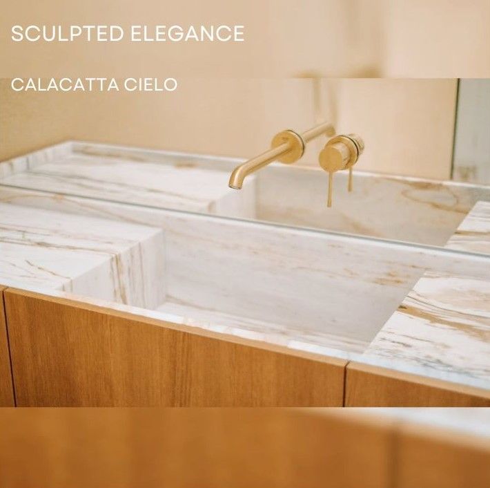 salle de bain en calacatta cielo bleu extra